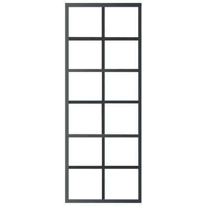 vidaXL Sliding Door ESG Glass and Aluminium 76x205 cm Black