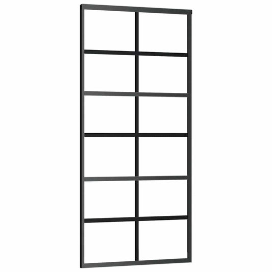 151018 vidaXL Sliding Door ESG Glass and Aluminium 90x205 cm Black