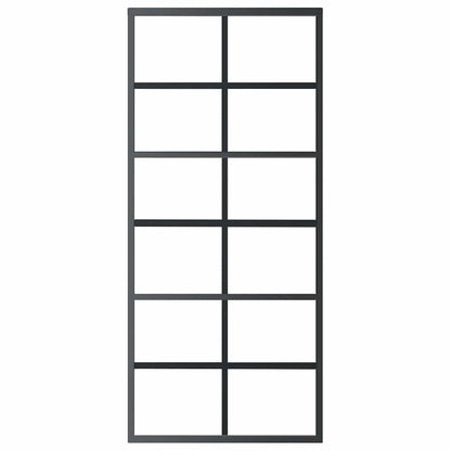 vidaXL Sliding Door ESG Glass and Aluminium 90x205 cm Black