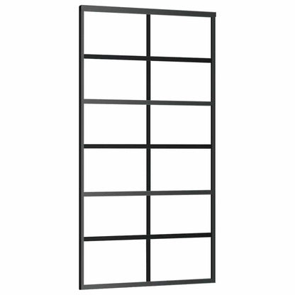 vidaXL Sliding Door ESG Glass and Aluminium 102x205 cm Black