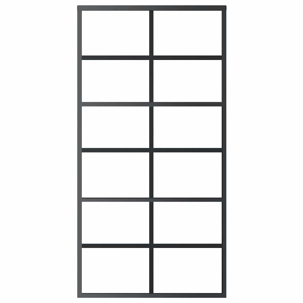 vidaXL Sliding Door ESG Glass and Aluminium 102x205 cm Black