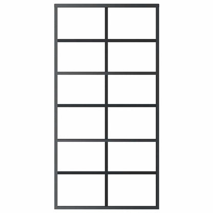 vidaXL Sliding Door ESG Glass and Aluminium 102x205 cm Black