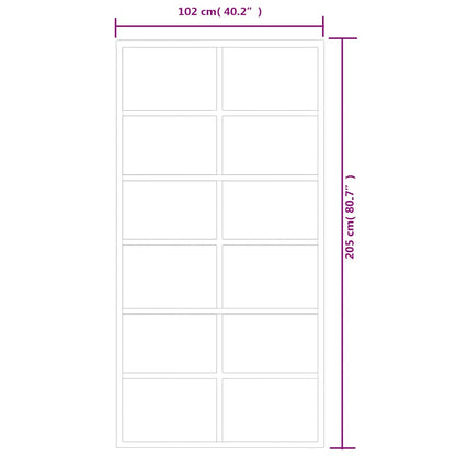 vidaXL Sliding Door ESG Glass and Aluminium 102x205 cm Black
