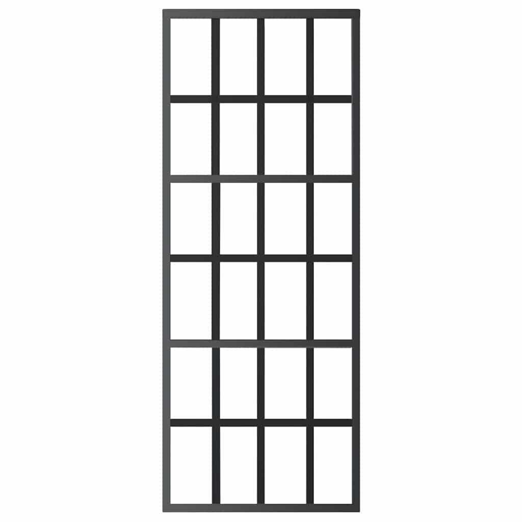 vidaXL Sliding Door ESG Glass and Aluminium 76x205 cm Black
