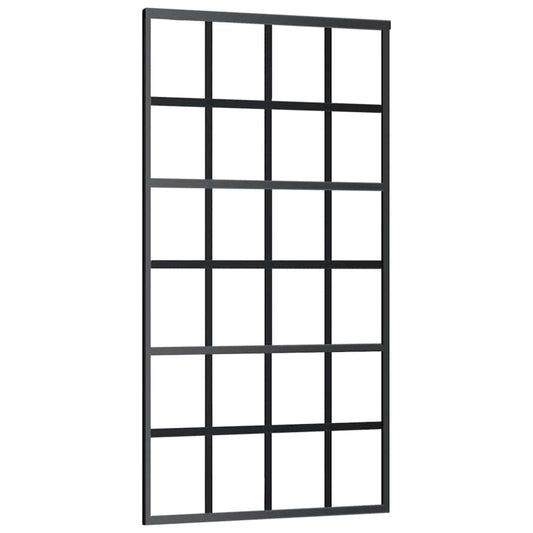 151022 vidaXL Sliding Door ESG Glass and Aluminium 102x205 cm Black