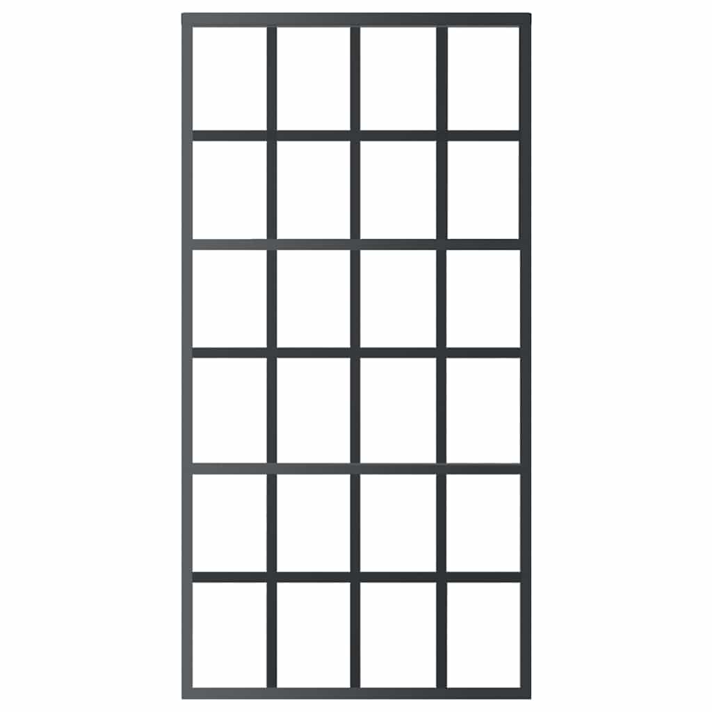 vidaXL Sliding Door ESG Glass and Aluminium 102x205 cm Black