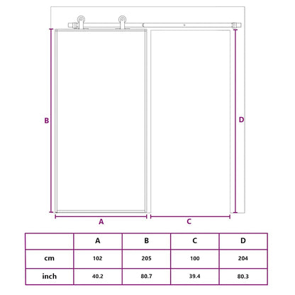 vidaXL Sliding Door ESG Glass and Aluminium 102x205 cm Black