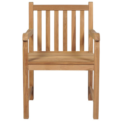 vidaXL Outdoor Chair Set of 6 | Brown | Solid Teak Wood | Standard | Durable