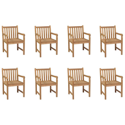 vidaXL Outdoor Chair | Set of 8 | Brown | Solid teak wood | Medium | Durable