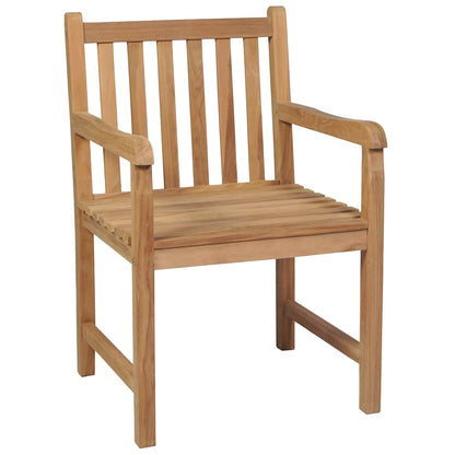 vidaXL Outdoor Chair | Set of 8 | Brown | Solid teak wood | Medium | Durable
