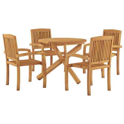 vidaXL Garden Dining Set | Natural Teak | Solid teak wood | Standard