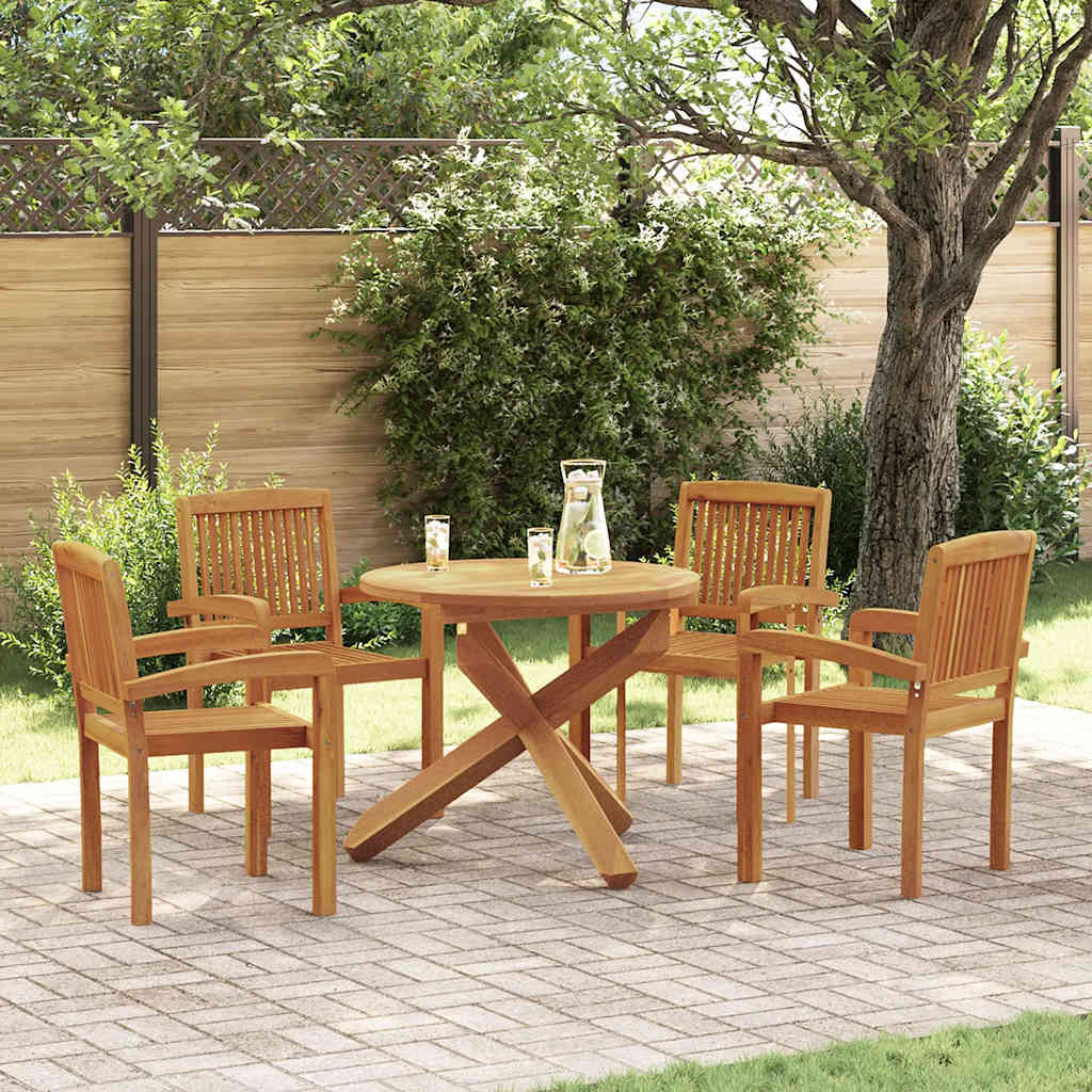 vidaXL Garden Dining Set | Natural Teak | Solid teak wood | Standard