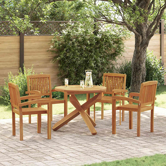 vidaXL Garden Dining Set | Natural Teak | Solid teak wood | Standard