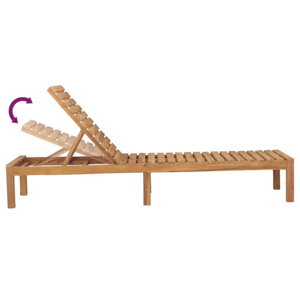 vidaXL Sun Lounger | Set of 2 | Teak | Solid Teak Wood | 200cm long