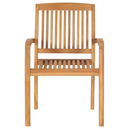 vidaXL Stacking Garden Chairs 4 pcs Solid Teak Wood