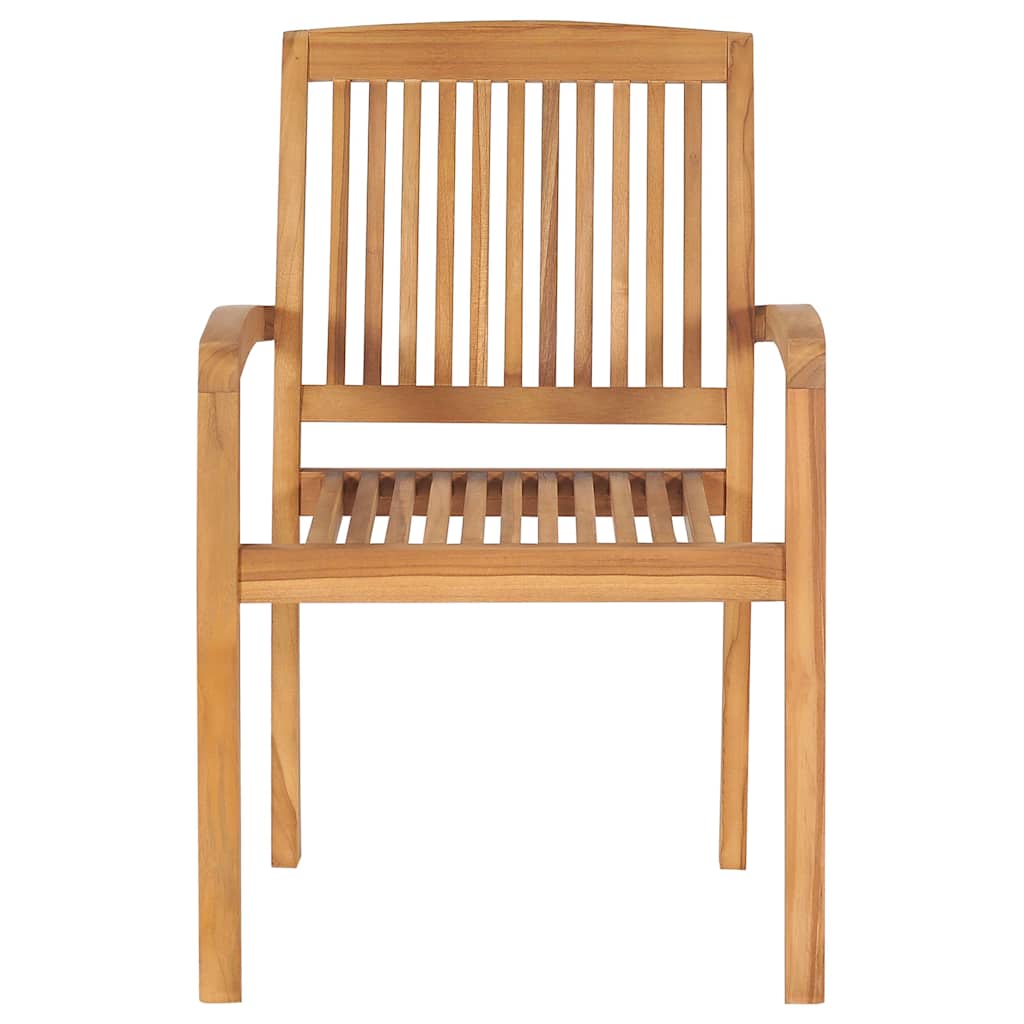 vidaXL Stacking Garden Chairs 8 pcs Solid Teak Wood