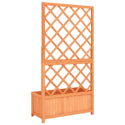 vidaXL Planter with Trellis Brown 70x30x135 cm Solid Wood Fir