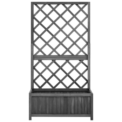 vidaXL Garden Trellis Planter Black 70x30x135 cm Solid Firwood