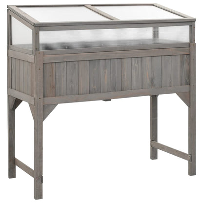 vidaXL Raised Bed | Grey | Solid fir wood | 110 x 54 x 120 cm | Raised Bed