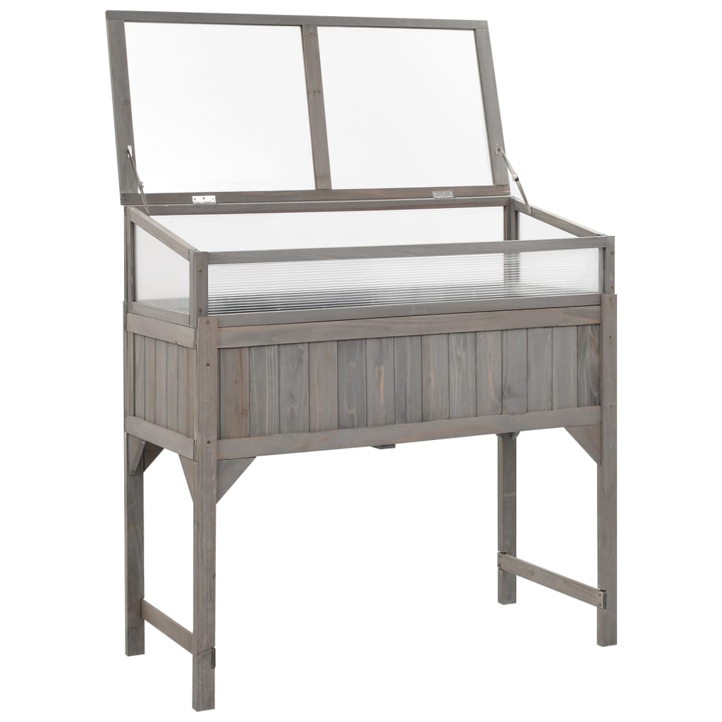 vidaXL Raised Bed | Grey | Solid fir wood | 110 x 54 x 120 cm | Raised Bed