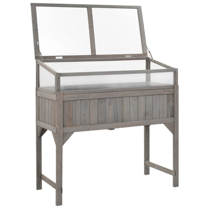 vidaXL Raised Bed | Grey | Solid fir wood | 110 x 54 x 120 cm | Raised Bed