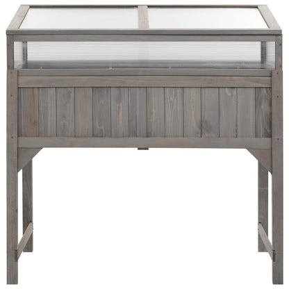 vidaXL Raised Bed | Grey | Solid fir wood | 110 x 54 x 120 cm | Raised Bed