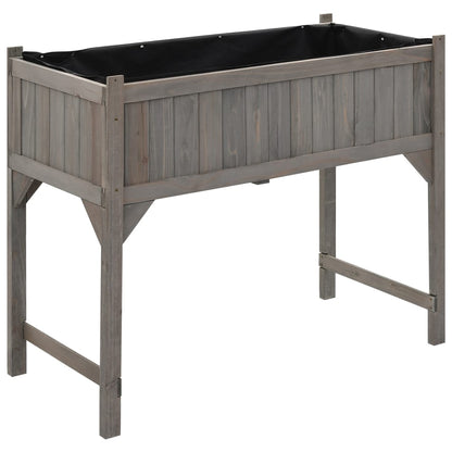 vidaXL Raised Bed | Grey | Solid fir wood | 110 x 54 x 120 cm | Raised Bed