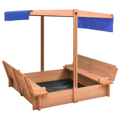 316474 vidaXL Sandbox with Roof Firwood 112x112x112 cm