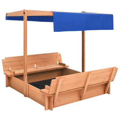 316474 vidaXL Sandbox with Roof Firwood 112x112x112 cm