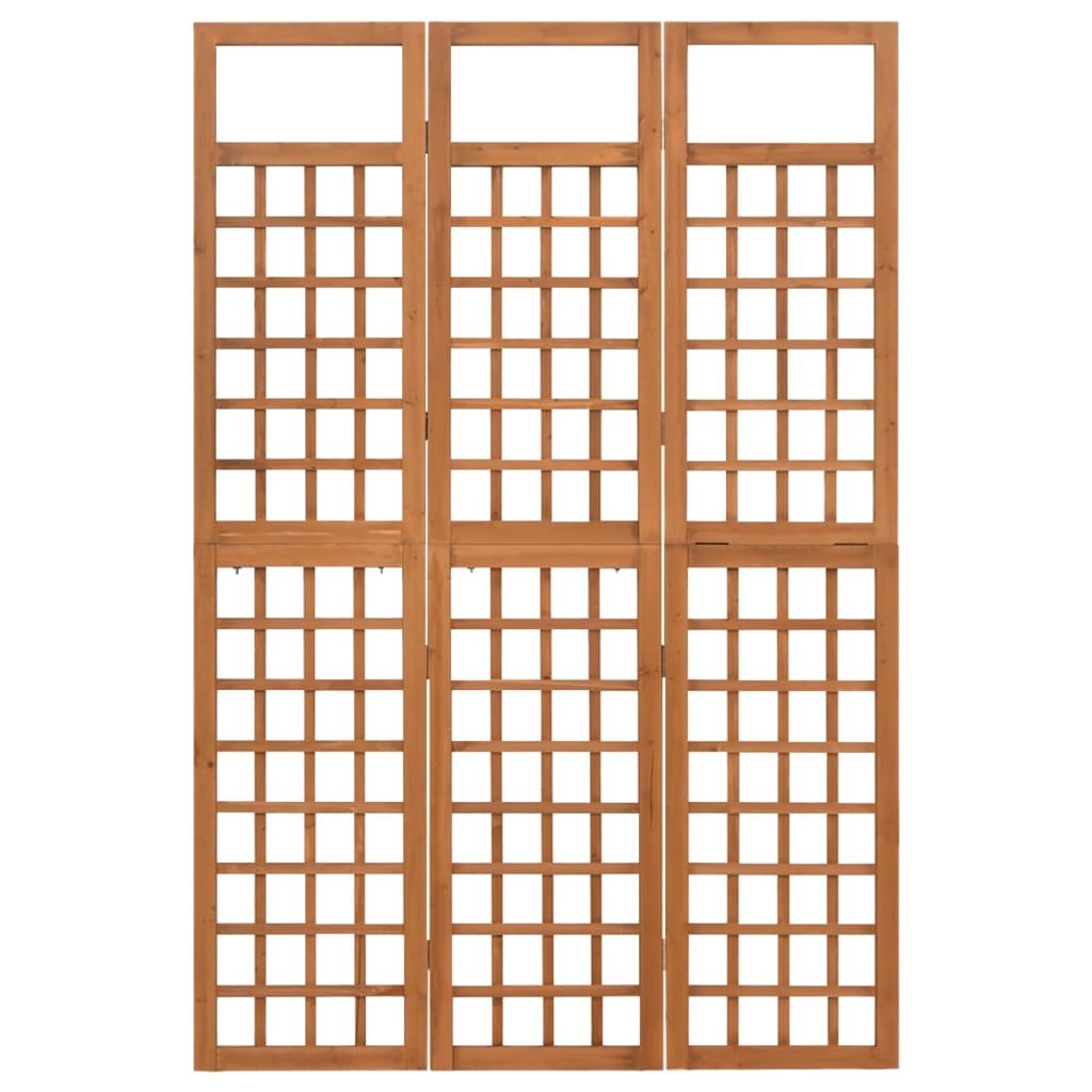vidaXL 3-Panel Room Divider/Trellis Solid Fir Wood 121x180.5 cm
