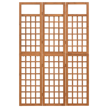 vidaXL 3-Panel Room Divider/Trellis Solid Fir Wood 121x180.5 cm