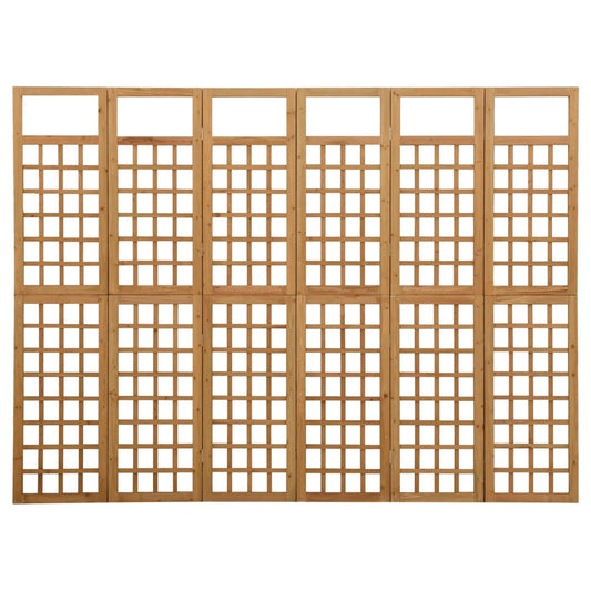 vidaXL 6-Panel Room Divider/Trellis Solid Fir Wood 242.5x180 cm