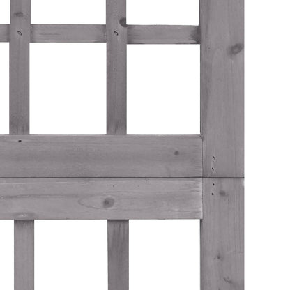 vidaXL 6-Panel Room Divider/Trellis Solid Fir Wood Grey 242.5x180 cm
