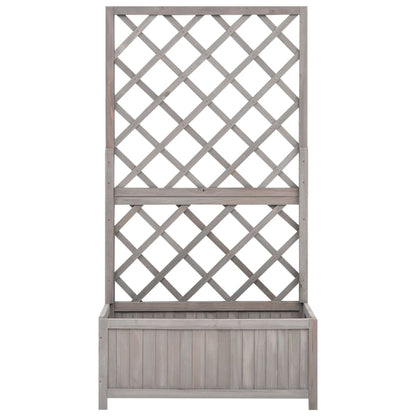vidaXL Garden Trellis Planter Grey 70x30x135 cm Solid Firwood
