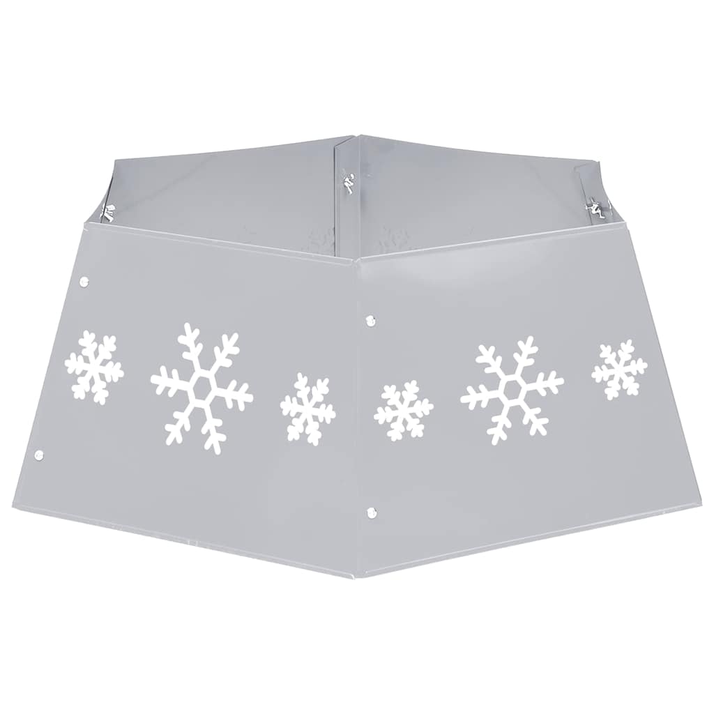 331305 vidaXL Christmas Tree Skirt Silver and White Ø68x25 cm