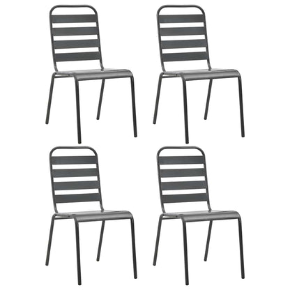 vidaXL 5 Piece Garden Dining Set Steel Dark Grey
