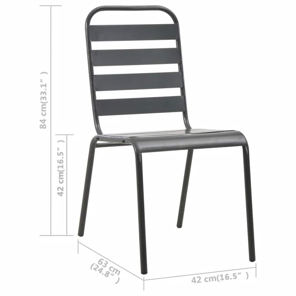 vidaXL 5 Piece Garden Dining Set Steel Dark Grey