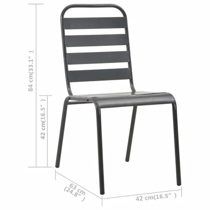 vidaXL 5 Piece Garden Dining Set Steel Dark Grey