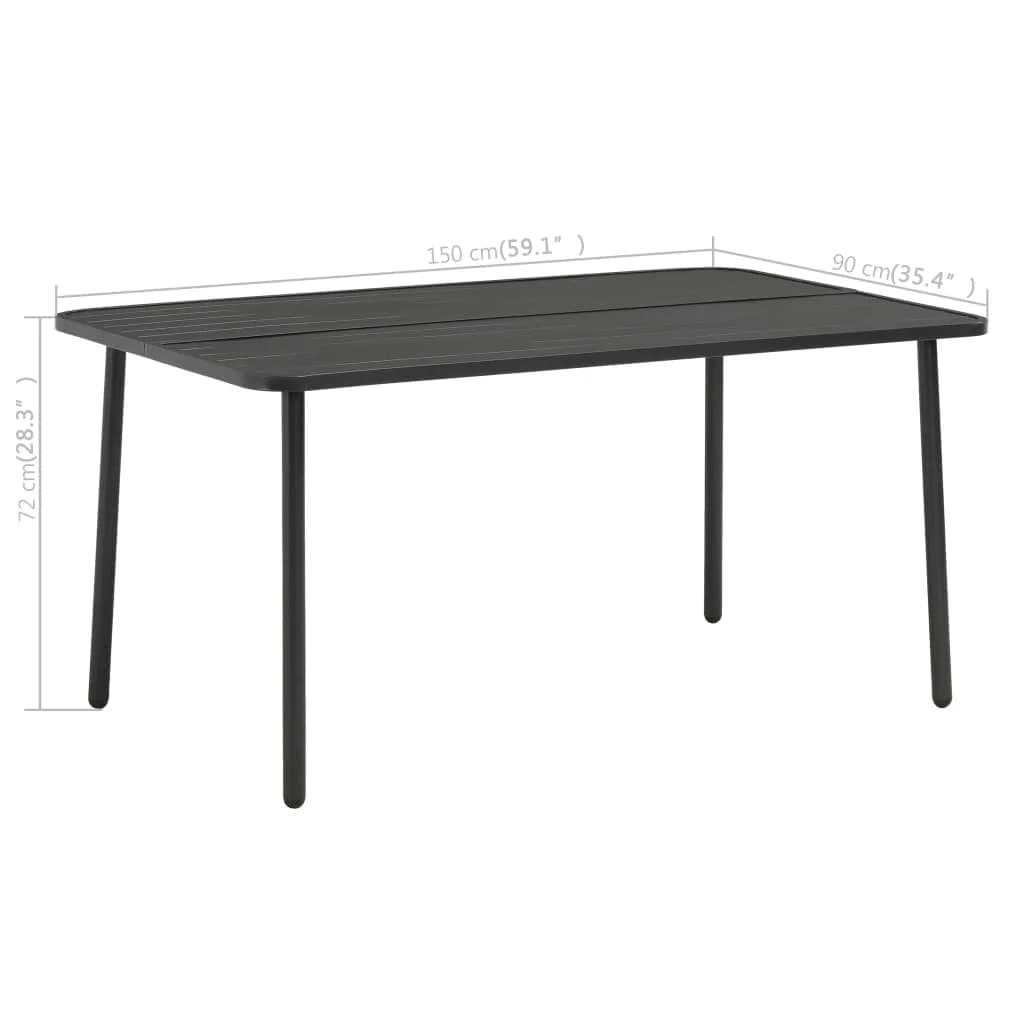 vidaXL 5 Piece Garden Dining Set Steel Dark Grey