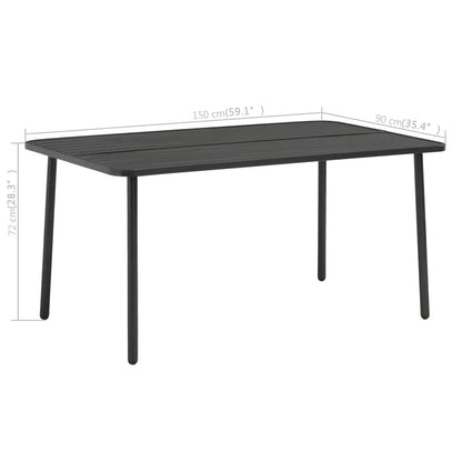 vidaXL 5 Piece Garden Dining Set Steel Dark Grey