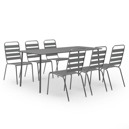 vidaXL Dining Set | Dark grey | Steel with e-coated and powder-coated finish