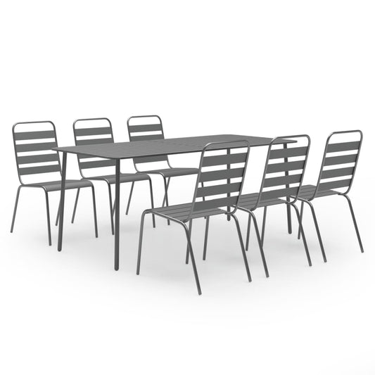 vidaXL Dining Set | Dark grey | Steel with e-coated and powder-coated finish