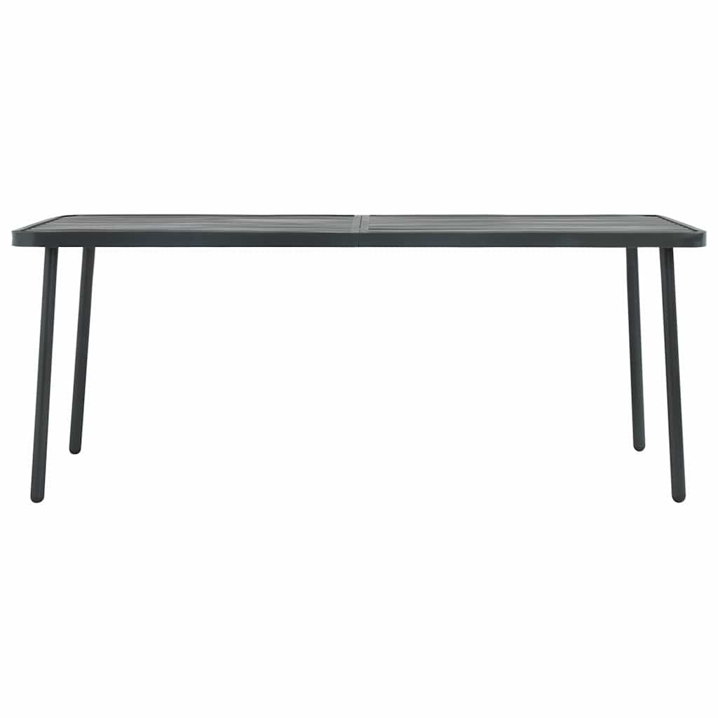 vidaXL 7 Piece Garden Dining Set Steel Dark Grey