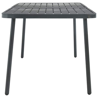 vidaXL 7 Piece Garden Dining Set Steel Dark Grey