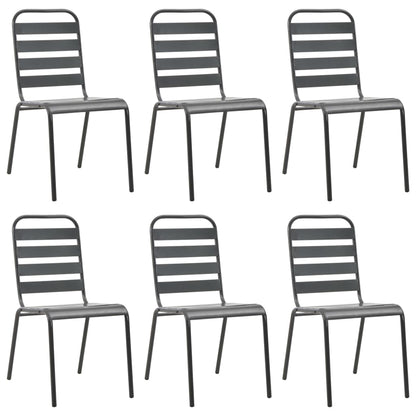 vidaXL Dining Set | Dark grey | Steel with e-coated and powder-coated finish