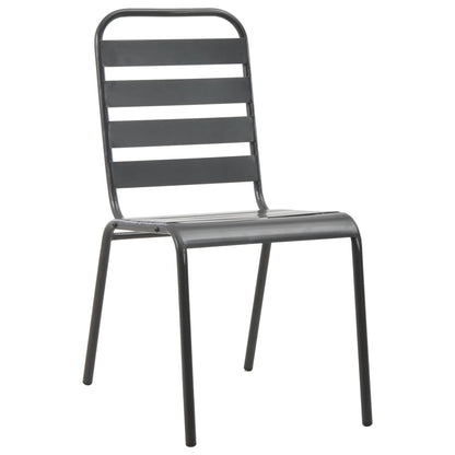 vidaXL Dining Set | Dark grey | Steel with e-coated and powder-coated finish