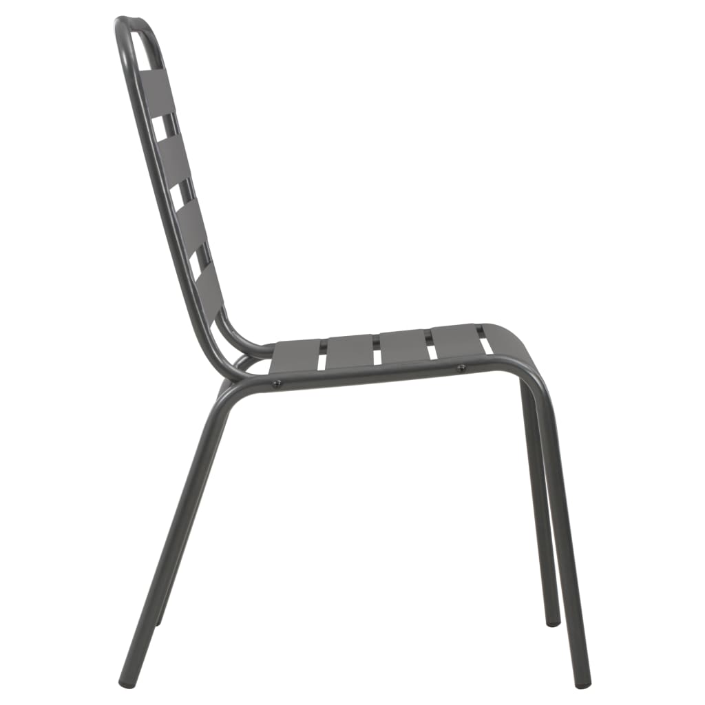 vidaXL Dining Set | Dark grey | Steel with e-coated and powder-coated finish