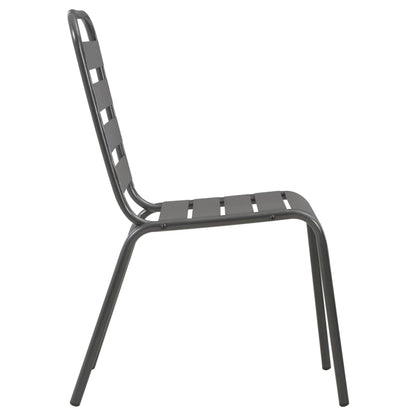 vidaXL Dining Set | Dark grey | Steel with e-coated and powder-coated finish
