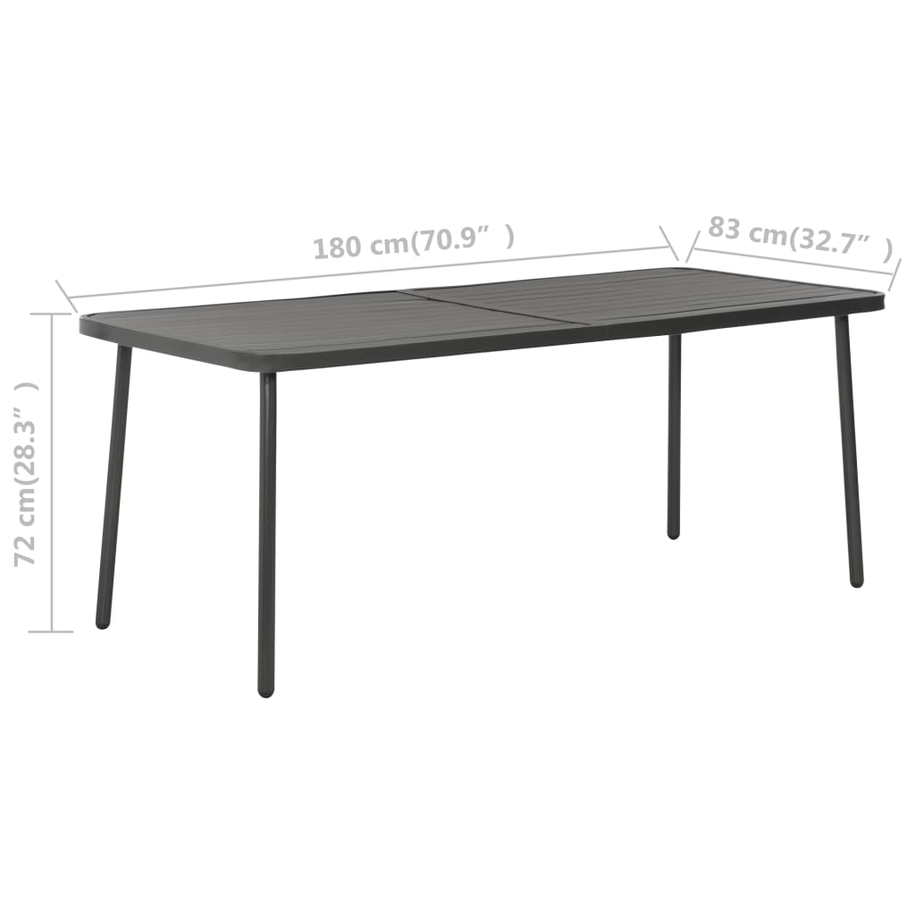 vidaXL Dining Set | Dark grey | Steel with e-coated and powder-coated finish