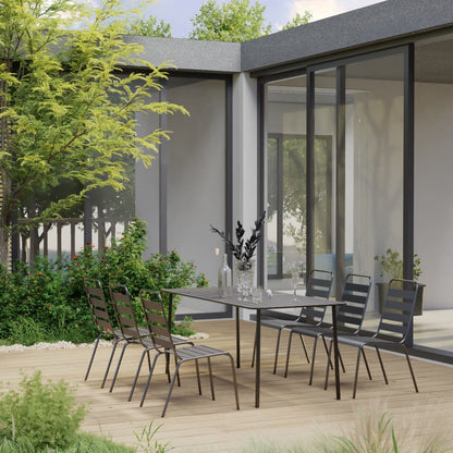 vidaXL Dining Set | Dark grey | Steel with e-coated and powder-coated finish